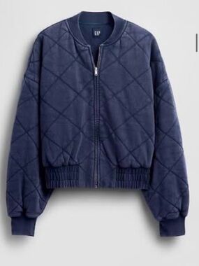 GAP Quilted Navy Blue Bomber Jacket